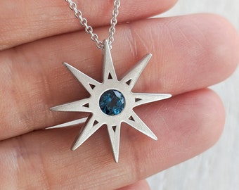 Blue star pendant. North Star Pendant. Available in solid Gold and Platinum