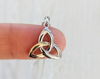 Two toned Celtic Triquetra Trinity Necklace.