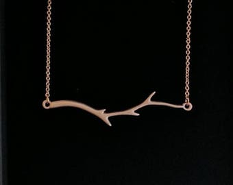 Solid Gold Tree Branch Necklace - 14k, 18k Yellow, Rose, White Gold & Platinum. Nature-Inspired Woodland Jewelry