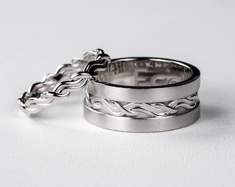 Cord of Three Strands Wedding Ring Available in 14k, 18k
