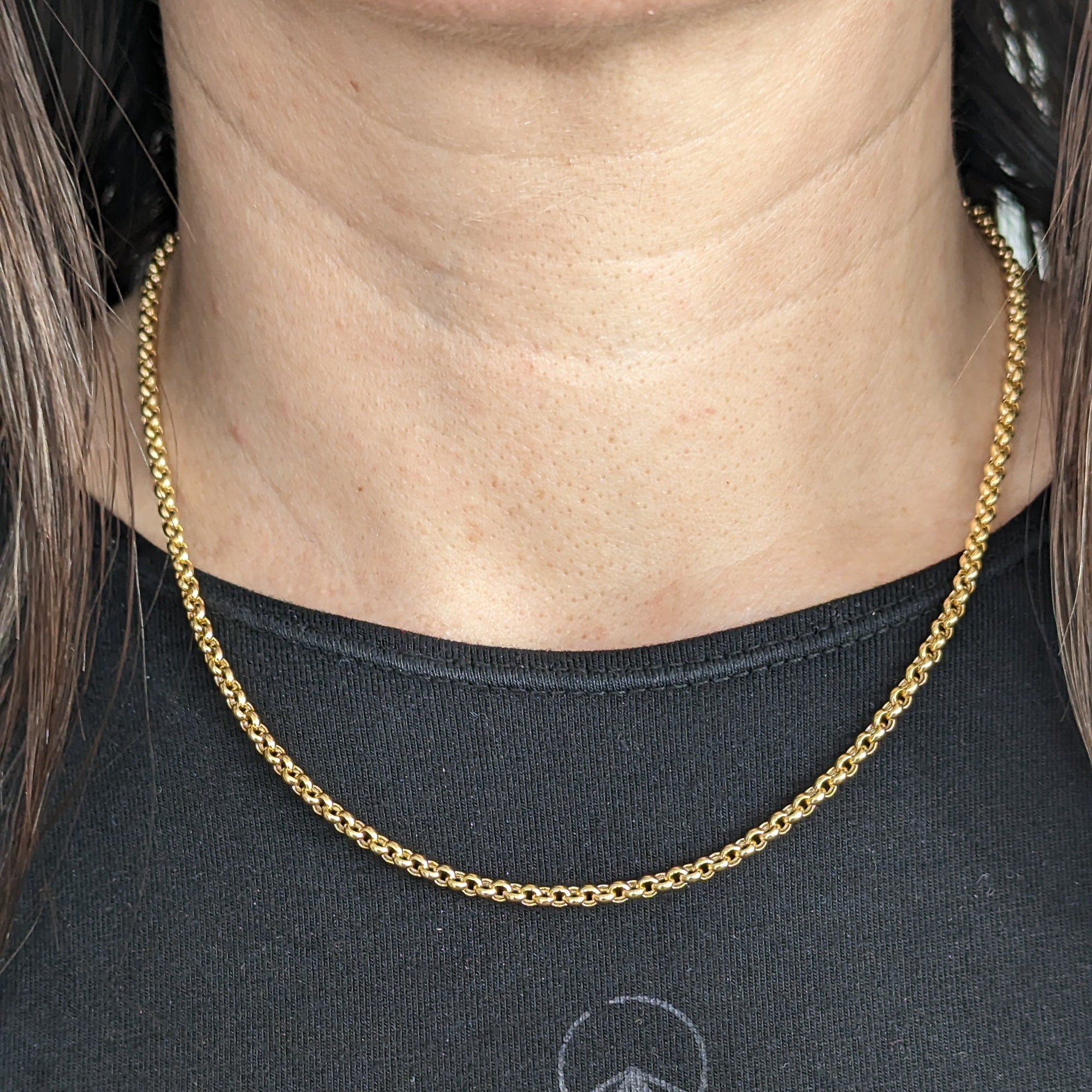 関税/送込み【BELLGIO】エレファンペンダント&3mmロープチェーン 3.25mm 14k Gold Rolo Belcher Chain. Available in Multiple