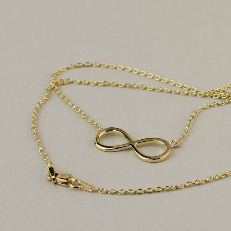 Solid Gold Infinity Necklace Available in 14k 18k 22k Etsy