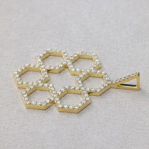 Six-fold Geometric Rosette Diamond Pendant by Sevgi Jewelry • Hexagon ...