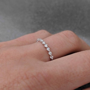 Shared Prong Diamond Anniversary Ring: Anya, Round HALF Band 1/3 CTW. 14k, 18k Rose, White, Yellow Gold or Platinum image 2