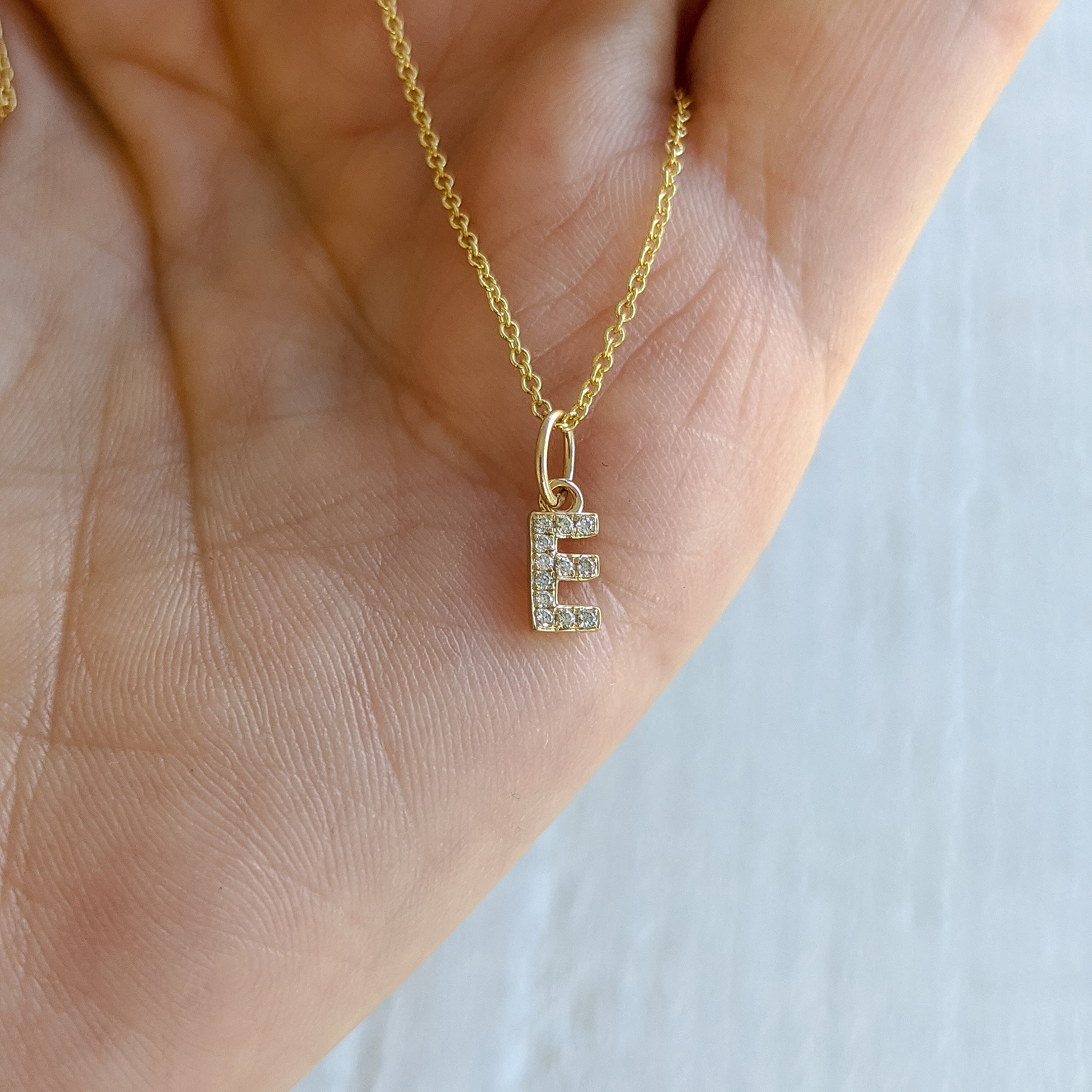 Tiny Diamond Initial Necklace Personalized Jewelry. 14k Etsy UK