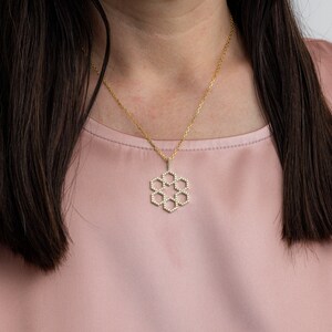 Six-fold Geometric Rosette Diamond Pendant by Sevgi Jewelry • Hexagon ...