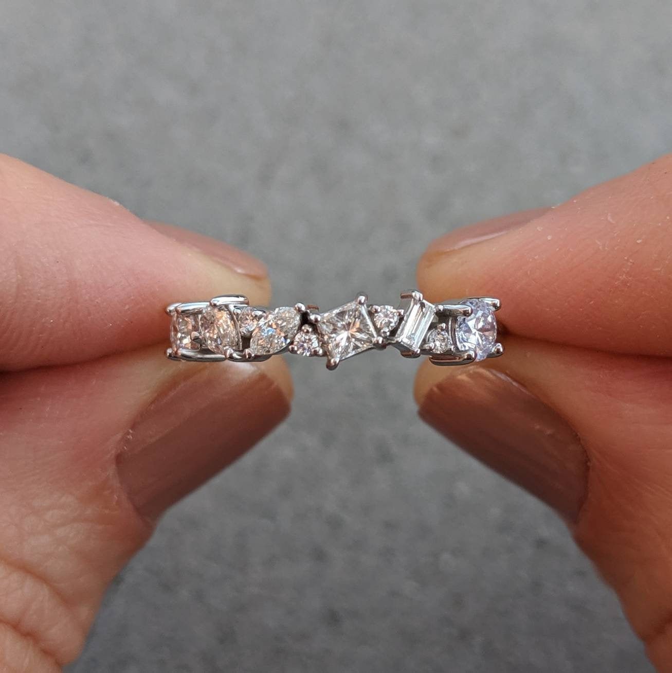 Mixed Cut Diamond Anniversary Band Calista Marquise Pear