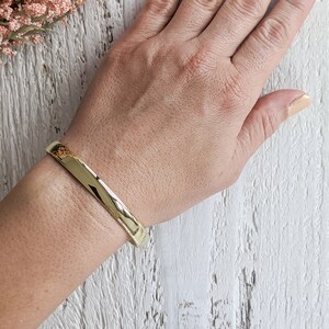 Solid Gold and Platinum Cuff Bracelet. 14k, 18k and Platinum