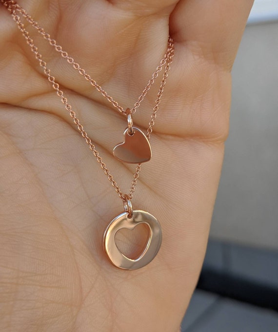 Mother & Daughter linked circles necklace in rose gold - Charli Bird