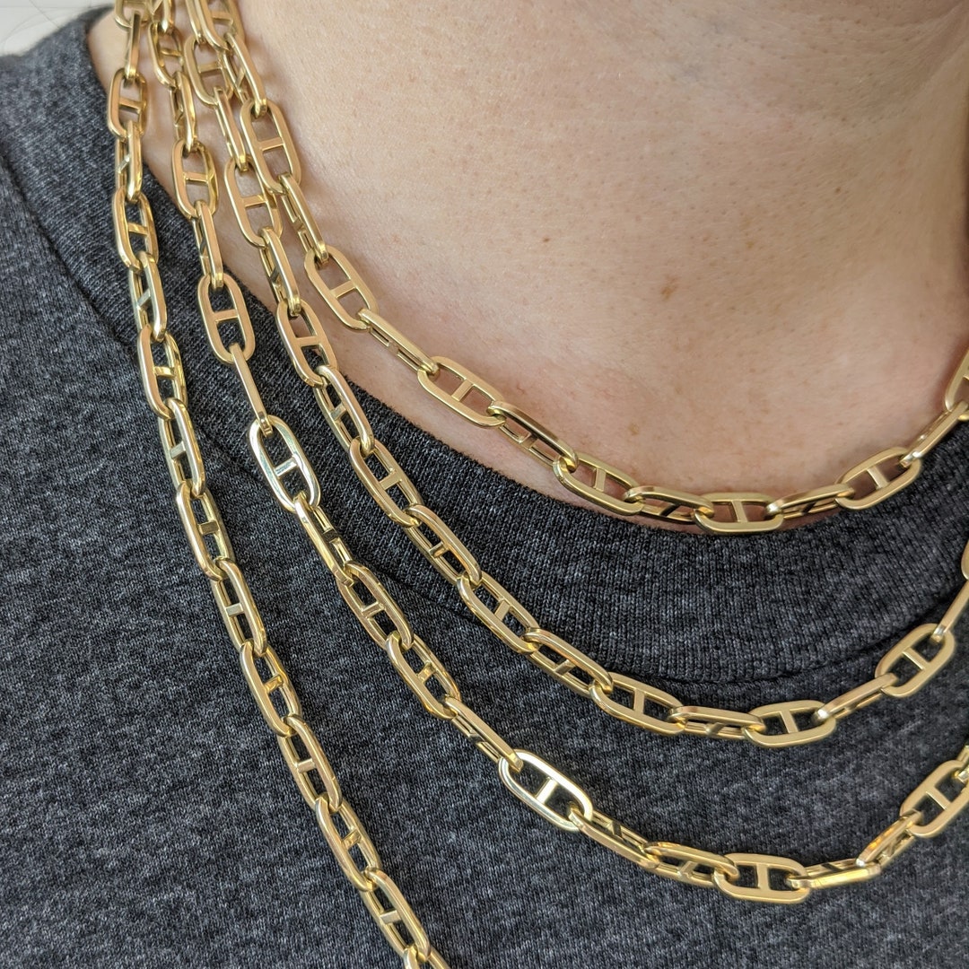 Gold Anchor Chain Necklace