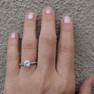 Vintage Style Milgrain Navette Engagement Ring Etta Available in Moissanite and Diamond. 14k Gold, Platinum image 9