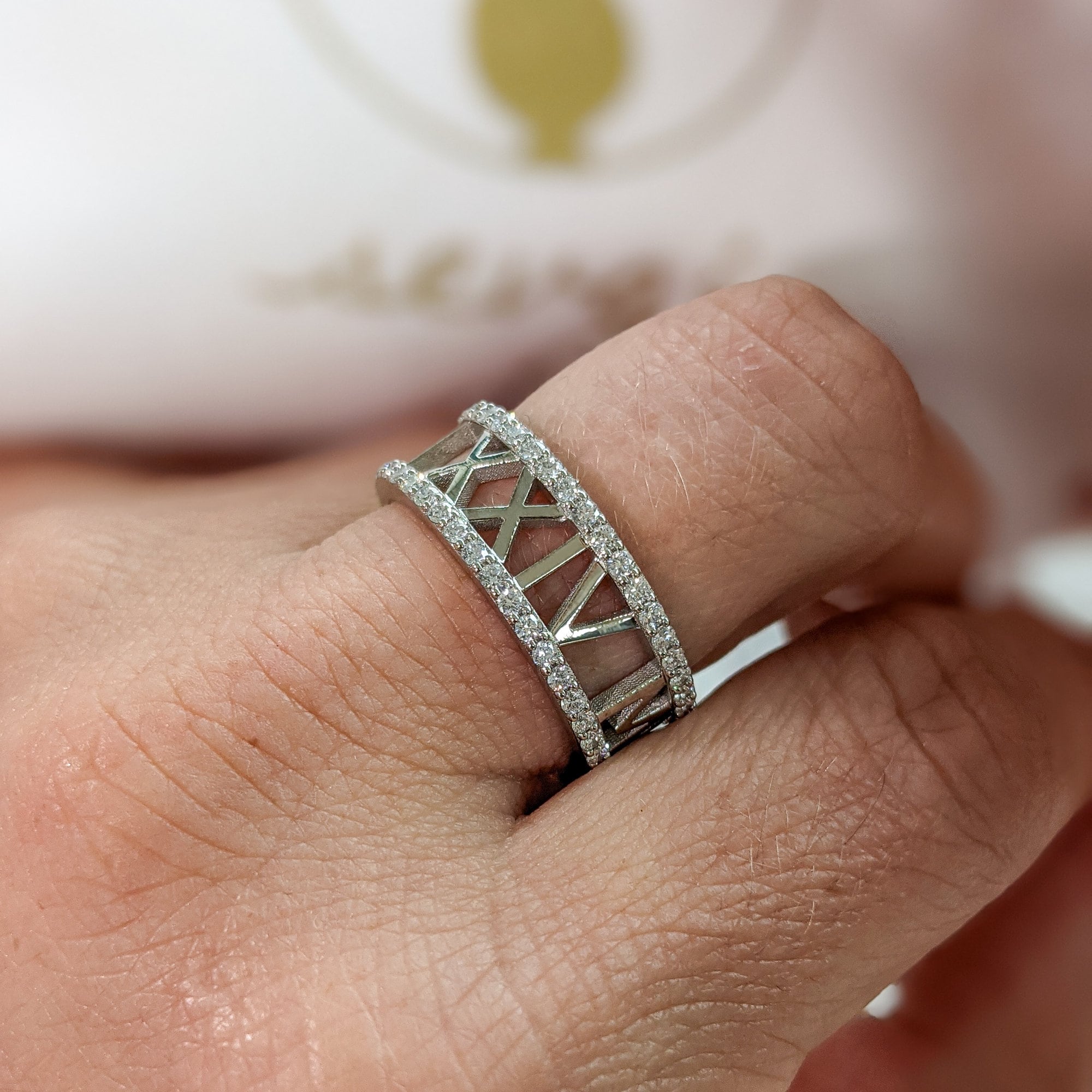 Roman numeral hotsell band ring