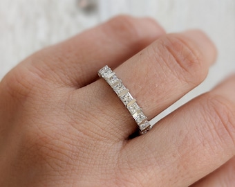 Princess cut Diamond Eternity Ring: Rani, Full and Half Eternity available in 14k, 18k and Platinum. Wedding and Anniversaries.