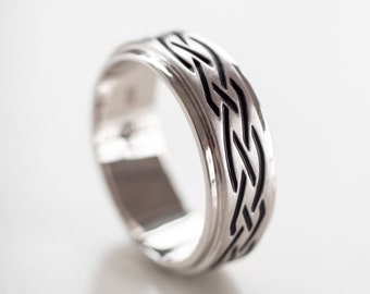 Stepped Edge Celtic Wedding Band - Available in 14k, 18k and Platinum. Free engraving