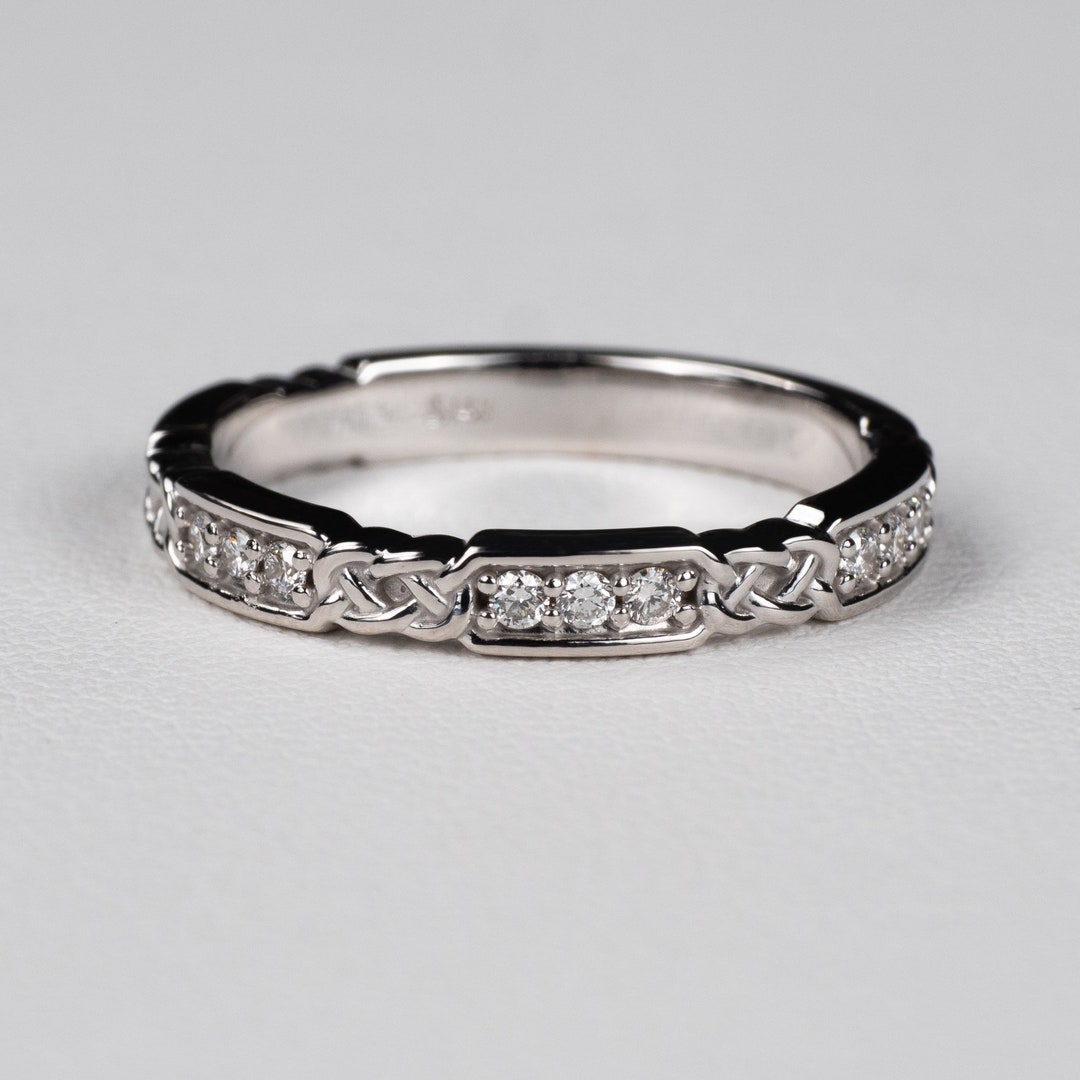 Celtic Knot Diamond Anniversary Ring Available in 14k, 18k and Platinum ...