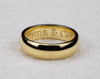 Comfort Fit Wedding Band - 14k, 18k Yellow, Rose, White Gold & Platinum. Mens, Womens. Choose from 2mm-8mm Shank Width