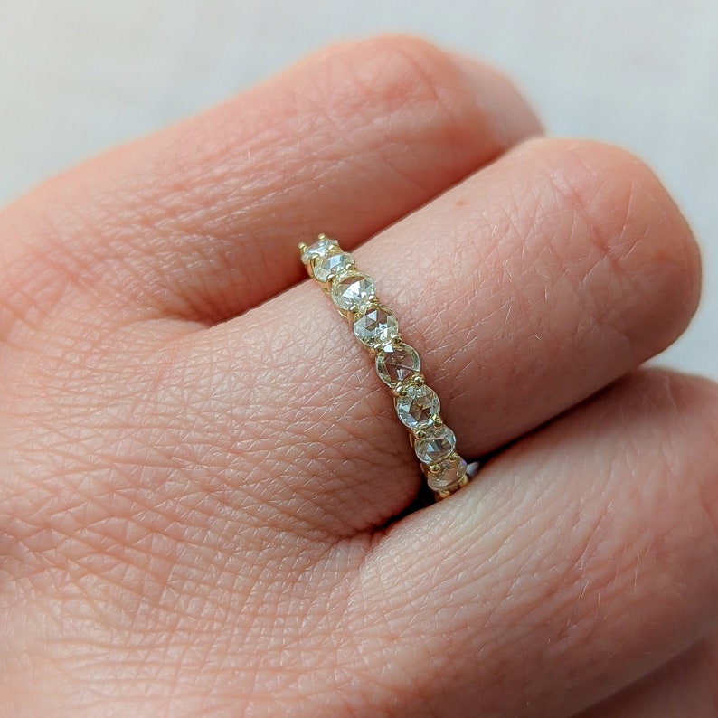 Basket Set Rose Cut Eternity Ring: Elsie Available in 14k, 18k and platinum. Fully customizable image 6