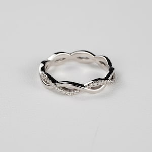 Diamond Infinity Twisted Eternity Band Wedding & Anniversary Rings. 14k ...