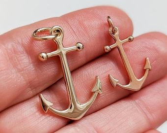 Solid Gold Anchor Necklace - 14k, 18k Yellow, White or Rose Gold. Fine Jewelry. Made in New York City, USA