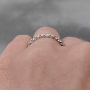 Shared Prong Diamond Anniversary Ring: Anya, Round HALF Band 1/3 CTW. 14k, 18k Rose, White, Yellow Gold or Platinum image 3