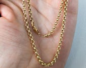 3.25mm 14k Gold Rolo Belcher Chain. Available in Multiple