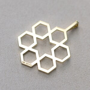 Six-fold Geometric Rosette Diamond Pendant by Sevgi Jewelry • Hexagon ...