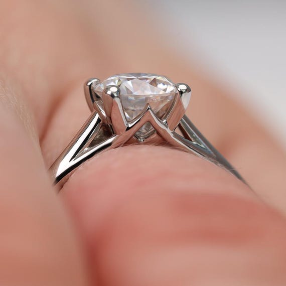 Trellis Cathedral Diamond Solitaire Engagement Ring - Mitra by Sevgi Jewelry • Available in 14k, 18k and Platinum • Fully Customizable