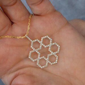 Six-fold Geometric Rosette Diamond Pendant by Sevgi Jewelry • Hexagon ...