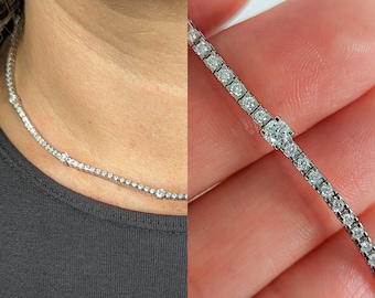 4 carat Diamond Tennis Choker Necklace. Available in 14k, 18k and Platinum. Custom Fine Jewelry. Made in U.S.A