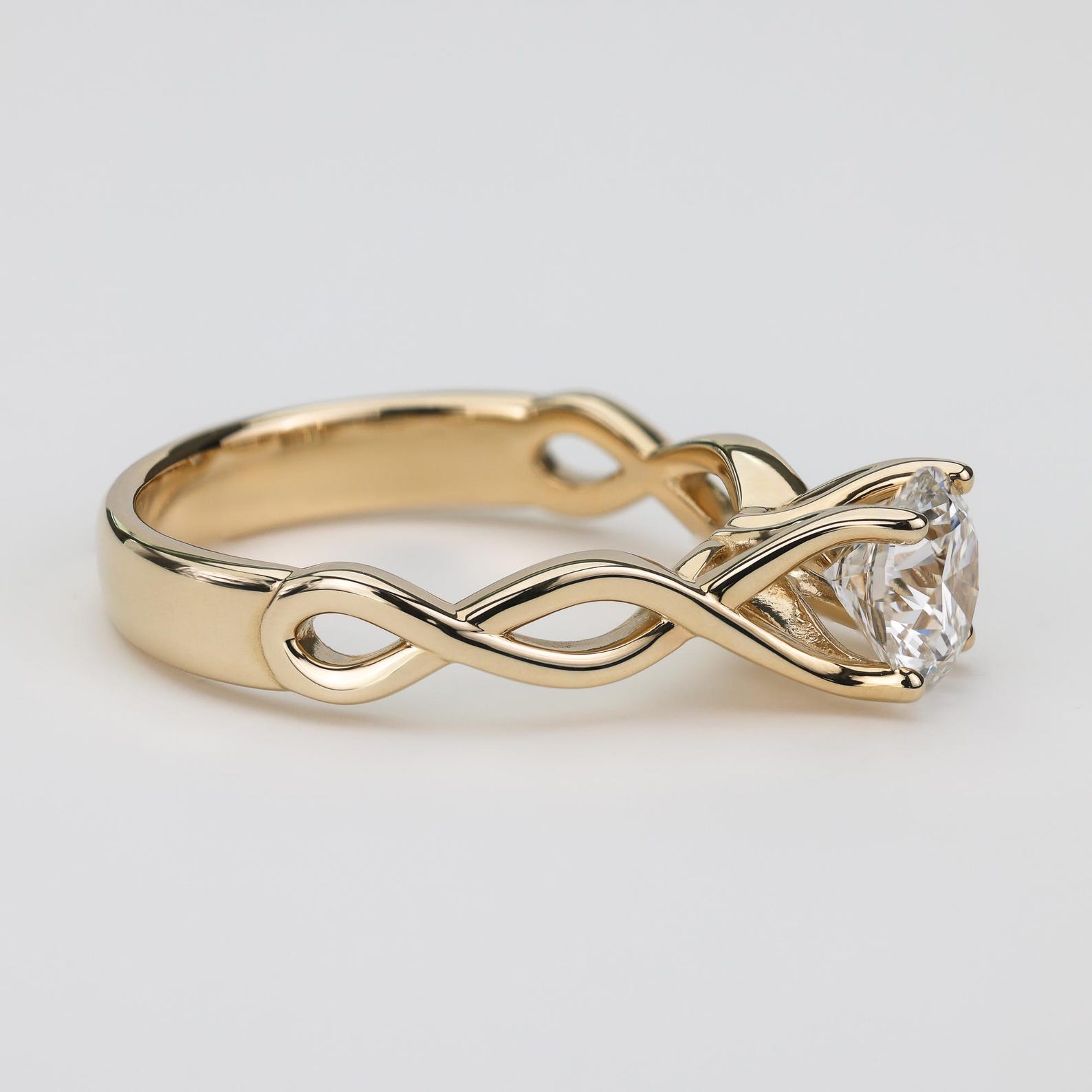 Twisted Infinity Diamond Engagement Ring: Rhea by Sevgi Jewelry • 14k ...