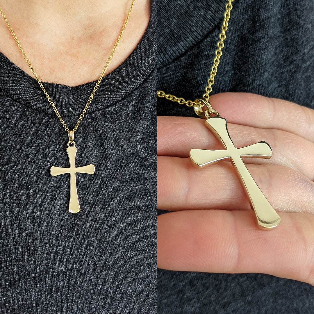 Men's Solid Gold Cross - Custom Fine Jewelry Crafted in NYC. Spiritual ...