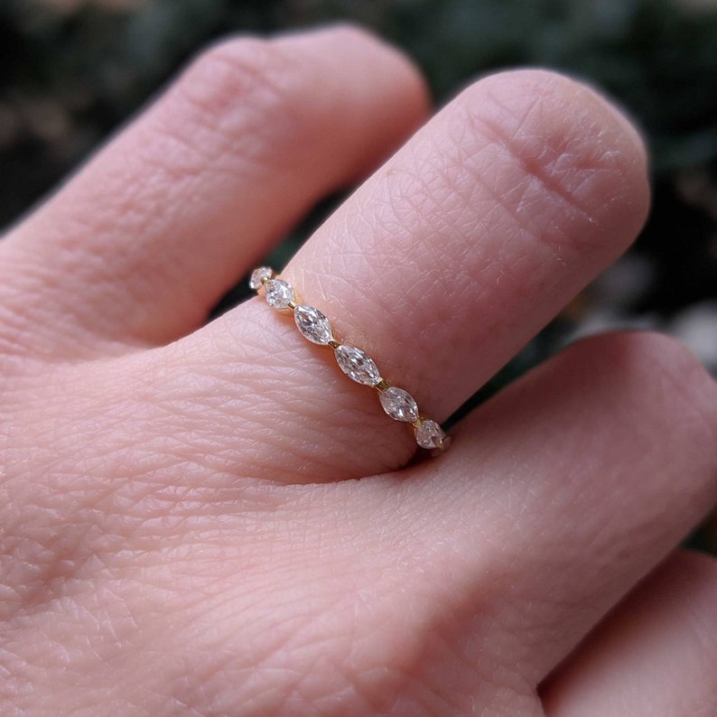 Eastwest Marquise Diamond Eternity Wedding Ring Anya Half Etsy