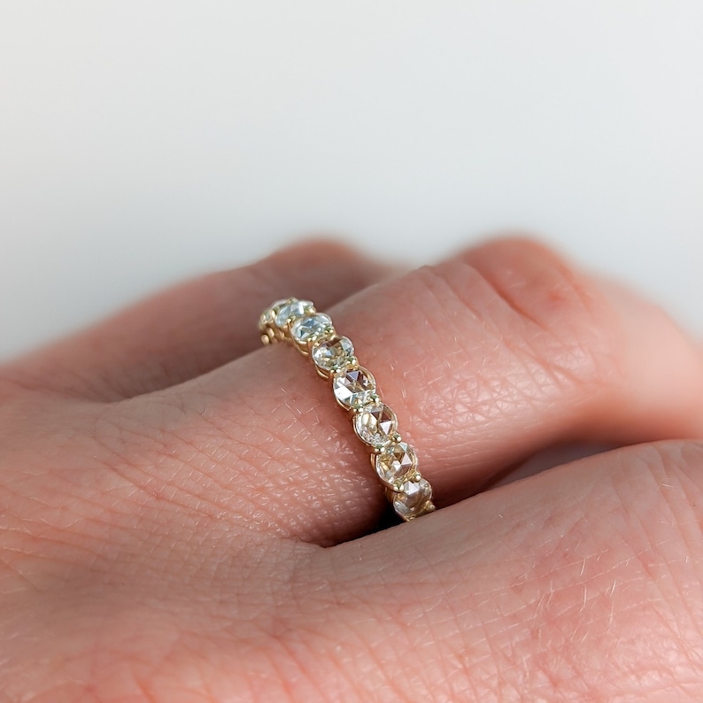 Basket Set Rose Cut Eternity Ring: Elsie Available in 14k, 18k and platinum. Fully customizable image 1