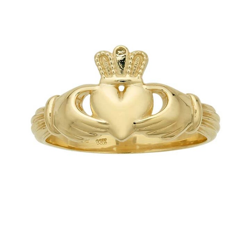 14K Gold Claddagh Ring Solid Gold Promise Ring. 14k 18k Etsy