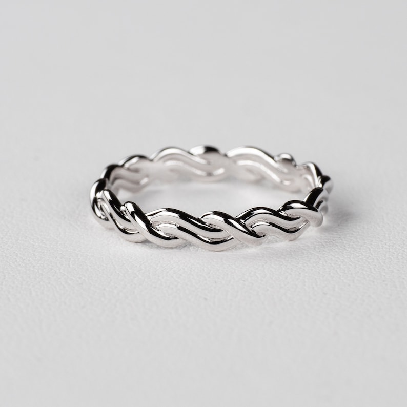Cord of Three Strands Wedding Ring Set. Available in 14k, 18k Solid ...
