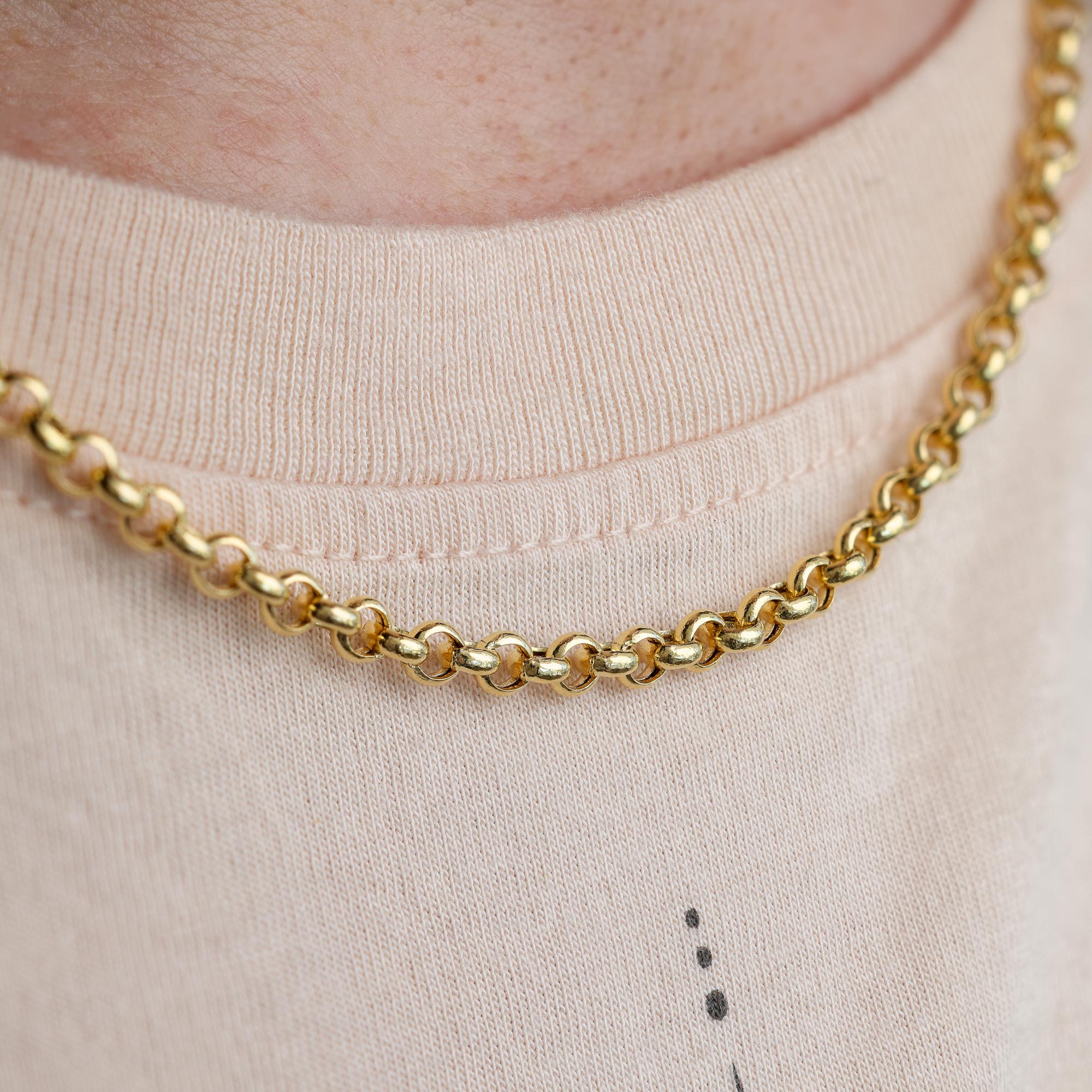 Gold Rolo Belcher Chain by Sevgi Jewelry • Solid and Semi
