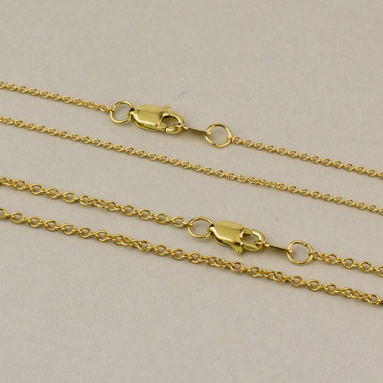 Solid 14k 18k Yellow Gold Cable Chain 1.1mm OR 1.5mm Chain Etsy