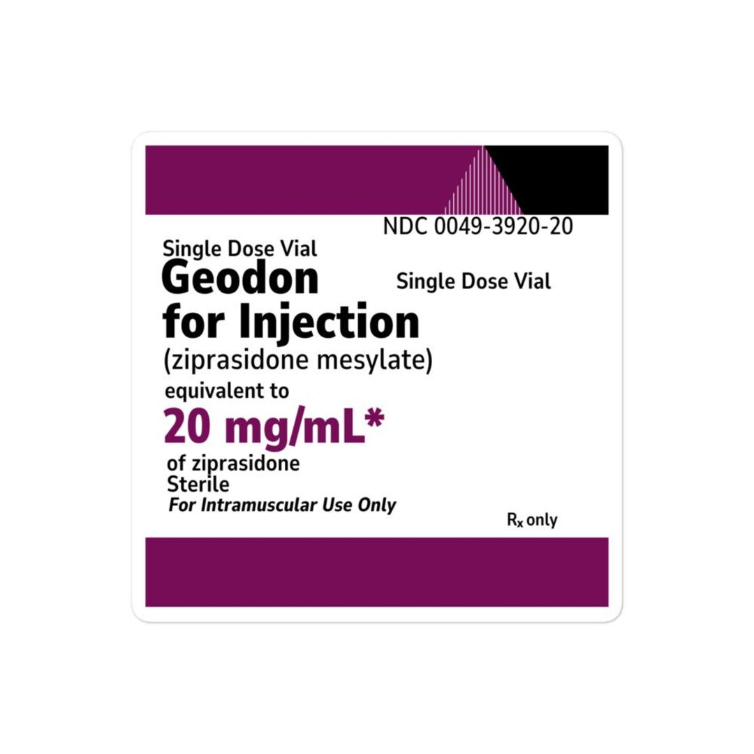 Geodon 20mg/ml IM Label Sticker - Medical/psychiatry Medication Sticker ...
