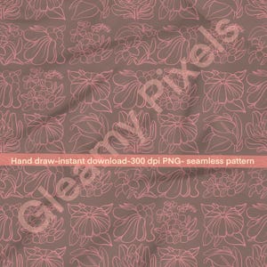 Naadloze bloemenpatroon 300 DPI PNG Instant Download digitale papers stof Surface Design-bestand