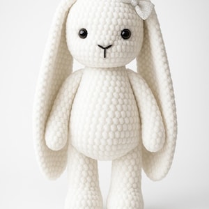 Schema all'uncinetto per coniglietto dalle orecchie lunghe – Tutorial PDF per peluche amigurumi – Peluche per regalo per neonati – Adatto ai principianti – Schema coniglietto