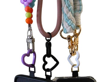 Heart Carabiner Snap Hook Ring Heart Clasp Metal Push Gate Spring Gate Handbag Kawaii Phone Heart Mobile Strap Heart Ring Charm Bag Charms