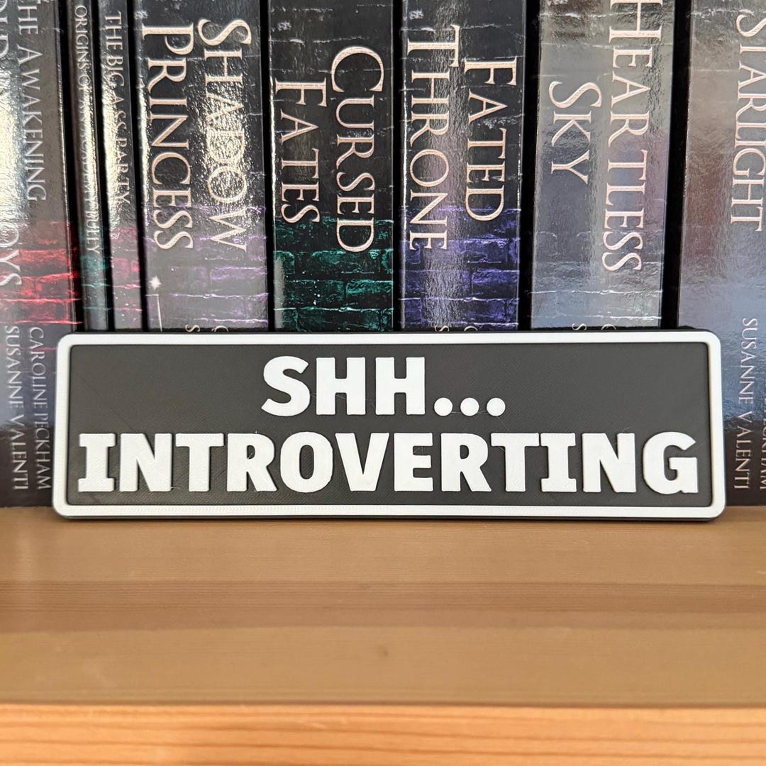 Funny Introvert Shelf Sign - Shh... Introverting - Etsy