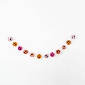 Smiley Wool Felt Wool Felt Garland