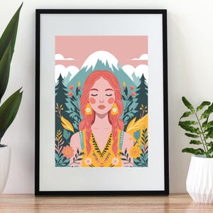 Digital Boho Art Print – Female Empowerment Wall Art – Gift for Strong Women & Moms – Printable Art - Force of Nature