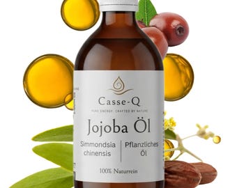 100% pure, cold-pressed jojoba oil – carrier/base oil for DIY cosmetics, massage & soaps | hand-bottled in Germany