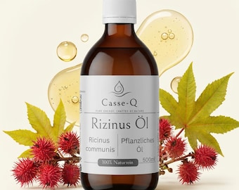 Rizinusöl 100 % naturrein, kaltgepresst – Trägeröl / Basisöl für DIY-Kosmetik, Seifen & Haaröle | handabgefüllt in Deutschland