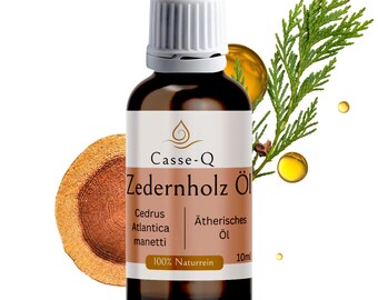Atlas-Zedernholzöl 100 % naturrein – ätherisches Öl, Aromatherapie, Diffuser, Raumduft, DIY-Kosmetik & Massage | handabgefüllt