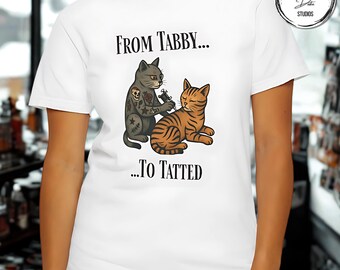 Tattooed Cat T-Shirt: Funny Graphic Tee for Cat & Tattoo Lovers