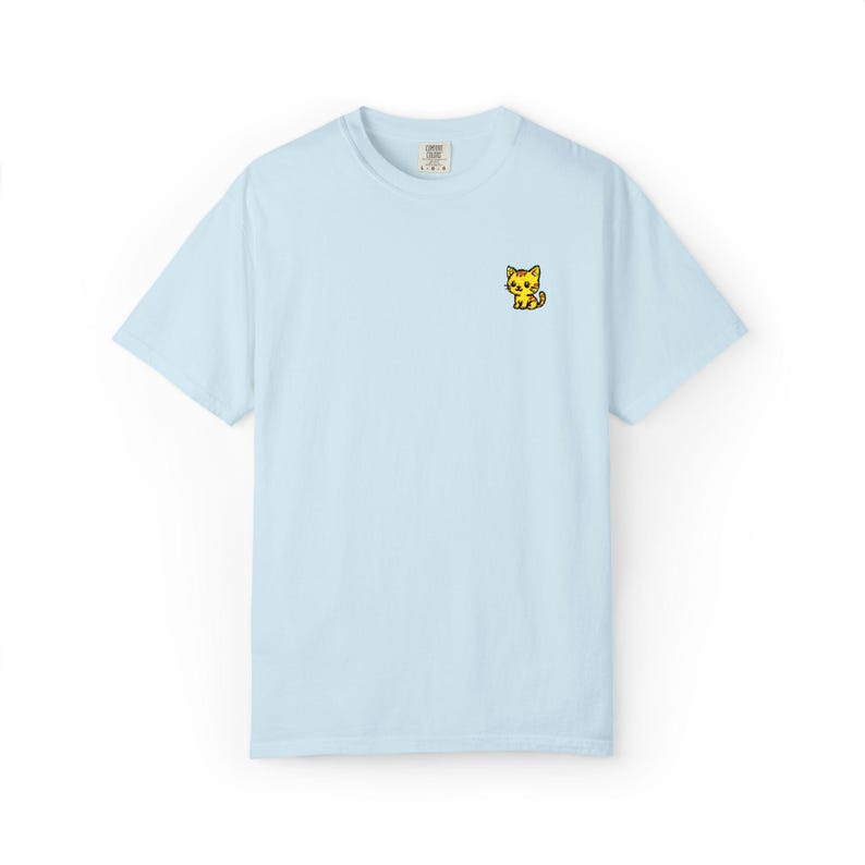 Embroidered Pocket Cat T-Shirt: Unisex Cotton Graphic Tee image 5