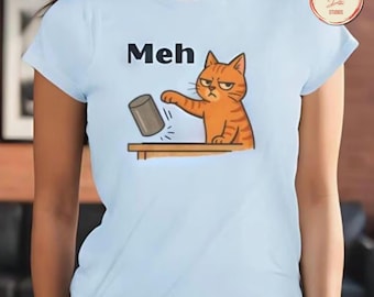 Funny Grumpy Cat T-Shirt: Sarcastic Cartoon 90s Style